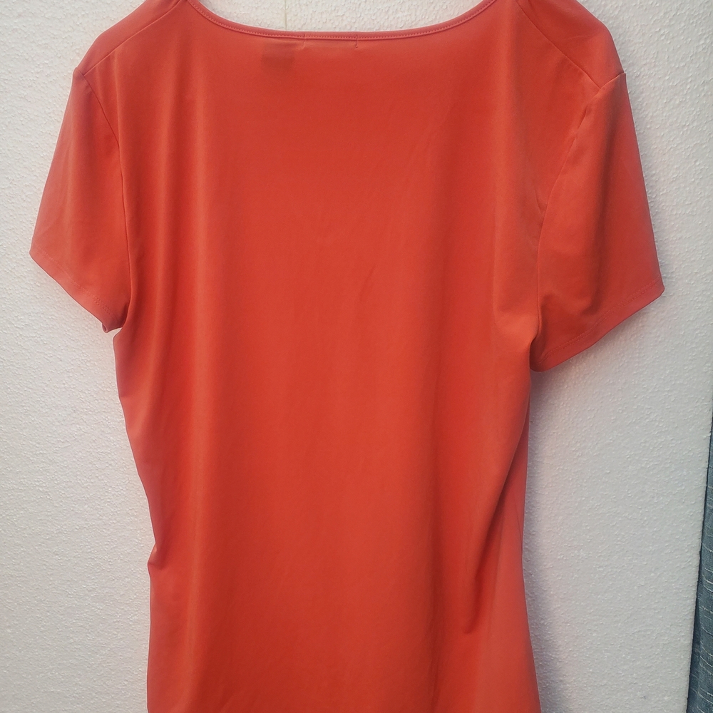 East 5th Orange Short Sleeve T-Shirt V-Neck - Picture 2 of 3